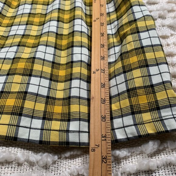 HM WOMENS SIZE 0 X SMALL DRESS PLAID YELLOW BLACK CLUELESS 2000S VINTAGE SCHOOL - Picture 5 of 13